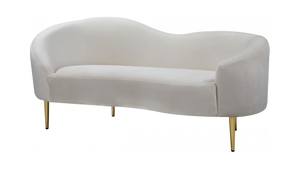 Ritz Cream Velvet Loveseat by Meridian Furniture