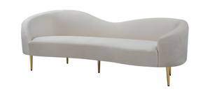 Ritz Cream Velvet Sofa by Meridian Furniture