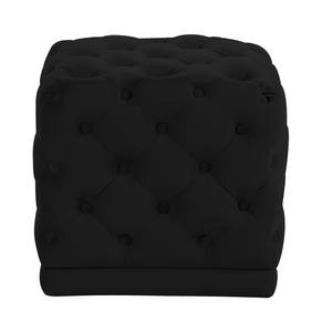 Stella Black Velvet Ottoman Stool by Meridian Furniture
