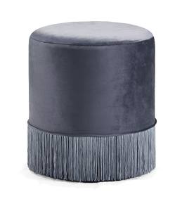 Teddy Grey Velvet Ottoman Stool by Meridian Furniture