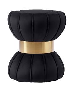 Vino Black Velvet Ottoman Stool by Meridian Furniture