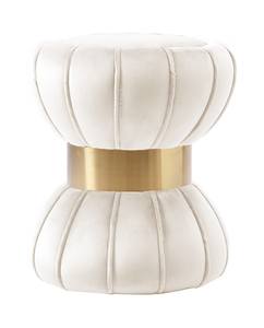 Vino Cream Velvet Ottoman Stool by Meridian Furniture