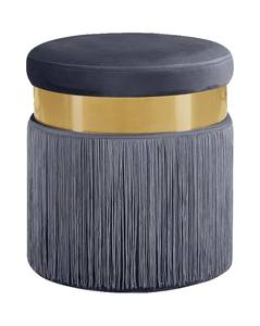 Yasmine Grey Velvet Ottoman Stool by Meridian Furniture