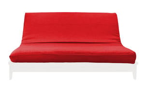 Medley Red Linen Texture Futon Cover by Prestige