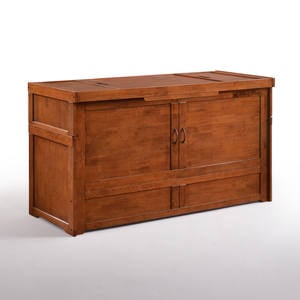 Cube Queen Murphy Cabinet Bed Cherry by Night & Day Furniture