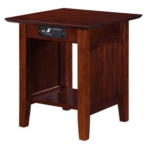 Nantucket End Table Antique Walnut w/Charger by Atlantic Furniture