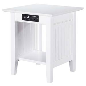 Nantucket End Table White w/Charger by Atlantic Furniture