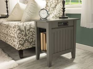 Nantucket Chair Side Table Atlantic Gray w/Charger by Atlantic Furniture