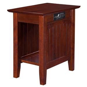 Nantucket Chair Side Table Antique Walnut w/Charger by Atlantic Furniture
