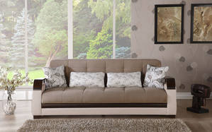 [Floor Sample] Natural Naomi Light Brown Sofa Bed by Bellona