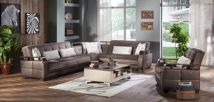 Natural Prestige Brown Sectional Sofa by Bellona