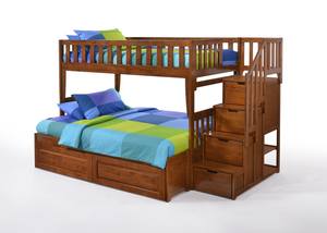 Peppermint Staircase Bunk Bed Cherry by Night & Day Furniture
