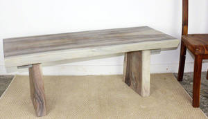 Natural Edge Agate Grey Bench by Strata