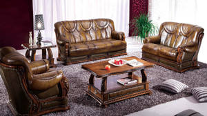 Oakman Leather Sofa Bed by ESF