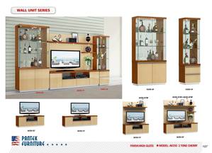 AV 293-55 Inch High Gloss 2 Tone Cherry BP Back Panel by Pantek Furniture