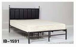 IB 1591 Iron Bed w/Cushioned Headboard by Pantek Furniture