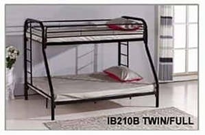 IB 210 All Iron Twin / Full Bunk Bed by Pantek Furniture