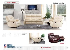 SF 629 Recliner Italian Ivory Leather Sofa, Loveseat & Chair Set by Pantek Furniture