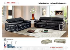 SF 800 Italian Black Leather Sofa, Loveseat & Chair Set by Pantek Furniture