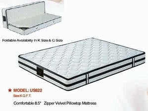 US-622 8.5 Inch Zipper Pillow Top Inner Spring Mattress by Pantek Furniture