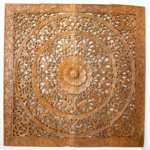 Lotus Teak Square Natural Wall Panel 48 Inch by Strata
