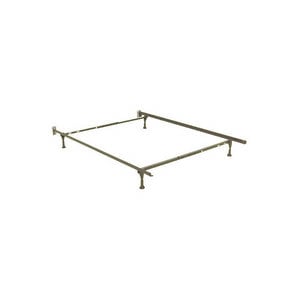 Twin/Full Adjustable Metal Bed Frame w Glide Supports