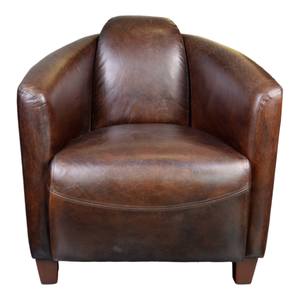 Salzburg Club Chair Cappuccino Brown Leather by Moe's Home Collection