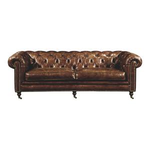 Birmingham Sofa Cappuccino Brown Leather by Moe's Home Collection