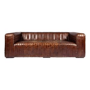 Castle Sofa Cappuccino Brown Leather by Moe's Home Collection