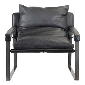 Connor Club Chair Onyx Black Leather by Moe's Home Collection