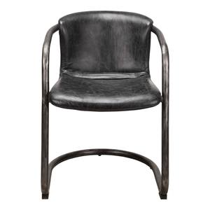 Freeman Dining Chair Onyx Black Leather (Set of 2) by Moe's Home Collection