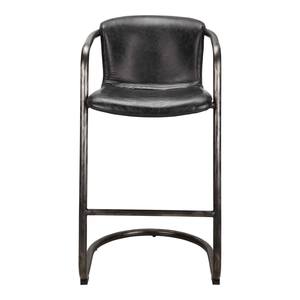 Freeman Barstool Onyx Black Leather (Set of 2) by Moe's Home Collection