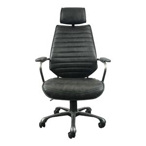 Executive Swivel Office Chair Onyx Black Leather by Moe's Home Collection
