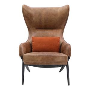 Amos Leather Accent Chair Open Road Brown Leather by Moe's Home Collection