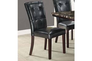 F1750 Black Faux Leather & Birch Dining Chair (Set of 2) by Poundex