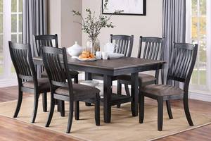 F1808 Dark Coffee Fabric Upholstery Dining Chair (Set of 2) by Poundex