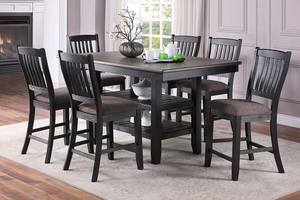 F1809 Black Fabric Upholstery High Chair (Set of 2) by Poundex