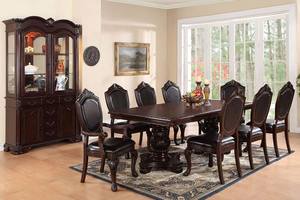 F2182 Cherry Rubber Wood Dining Table by Poundex