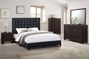 F4864 Dark Brown Rubber Wood & Birch Veneer Chest by Poundex