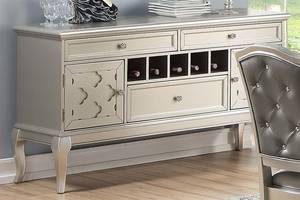 F6067 Silver Finish Wooden Server by Poundex