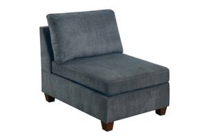F6818 Grey Chenille Armless Chair by Poundex