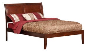 Portland Antique Walnut Platform Bed by Atlantic Furniture