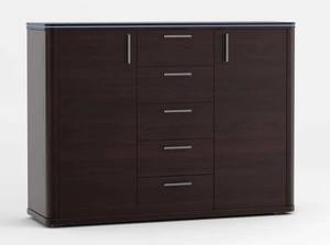 Luxor Dark Brown 5 Drawers Dresser by Skyler Designs