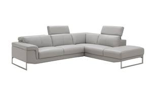 Athena Leather Sectional Gray by J&M Furniture