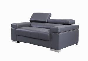 Soho Premium Italian Leather Loveseat Gray by J&M Furniture