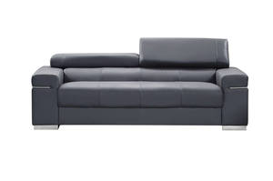 Soho Premium Italian Leather Sofa Gray by J&M Furniture