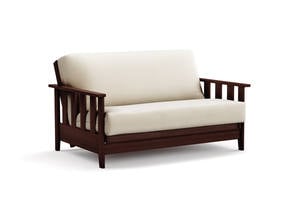 Futon Frame - Loveseat Size - Canby Black Walnut Wall Hugger by Strata Furniture