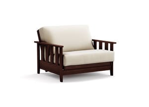 Futon Frame - Twin Chair Size - Canby Black Walnut Wall Hugger by Strata Furniture