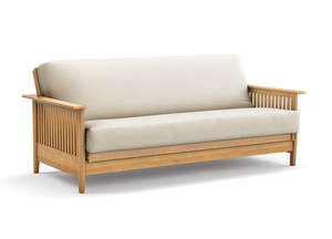 Futon Frame - Full Size - Denali Natural Wall Hugger by Strata Furniture