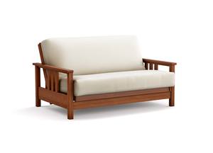 Futon Frame - Loveseat Size - Durango Warm Cherry Wall Hugger by Strata Furniture